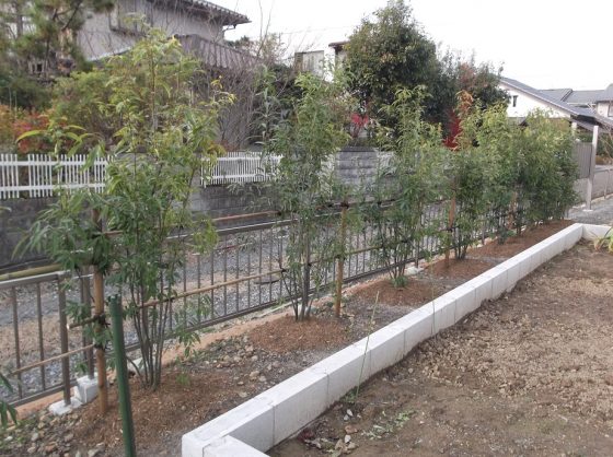 御嵩町 植栽のある庭とメンテナンスフリーの場所 植栽工事 施工事例 サンガーデンエクステリア